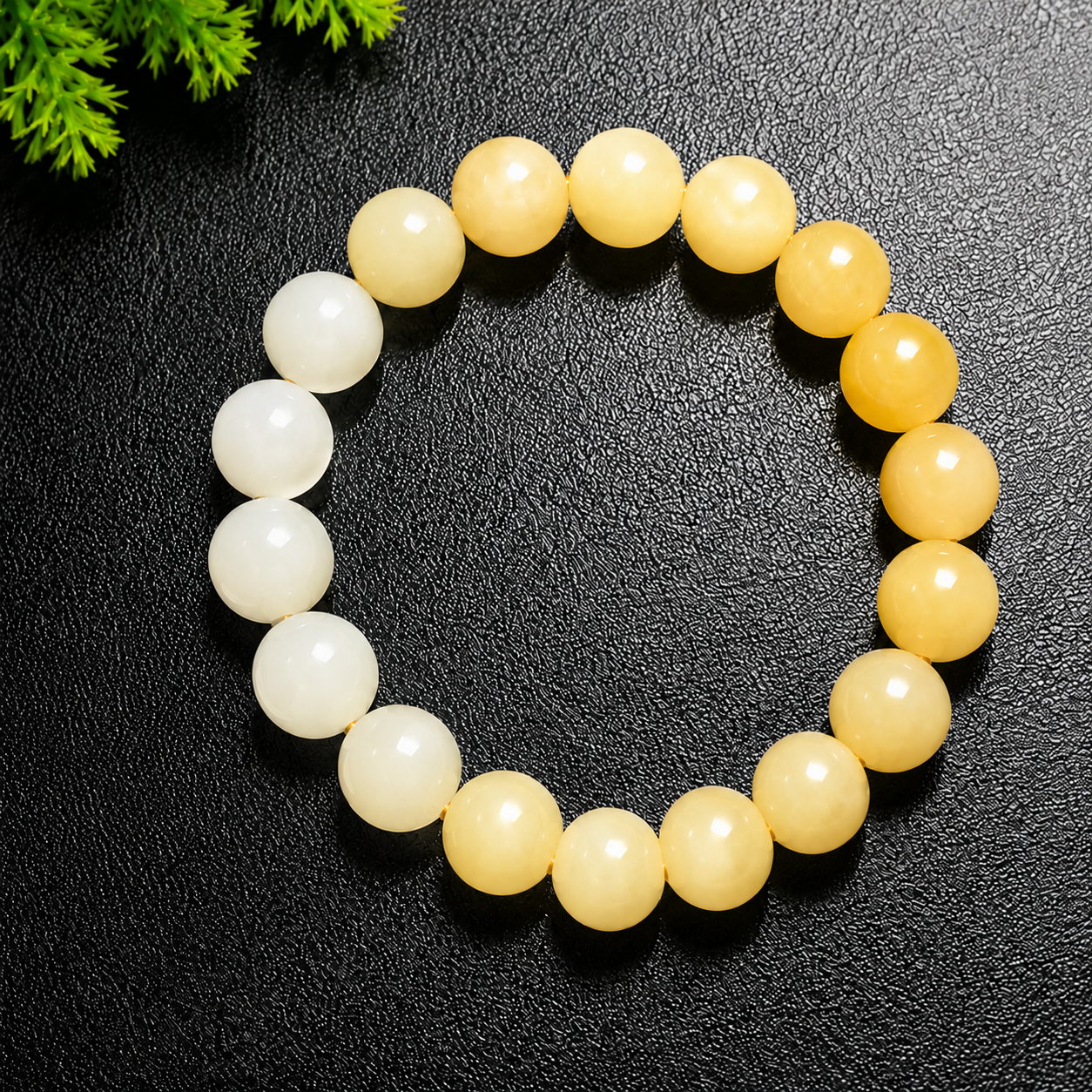 Sugar White Hotan Jade Bracelet | 糖白和田玉手串