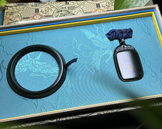 Black-Green Hotan Jade Gift Set | 黑青和田玉礼盒