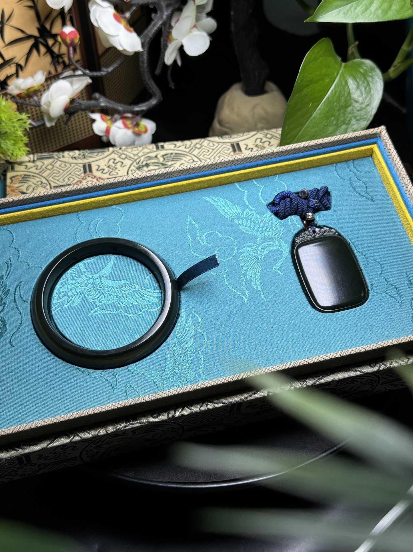 Black-Green Hotan Jade Gift Set | 黑青和田玉礼盒