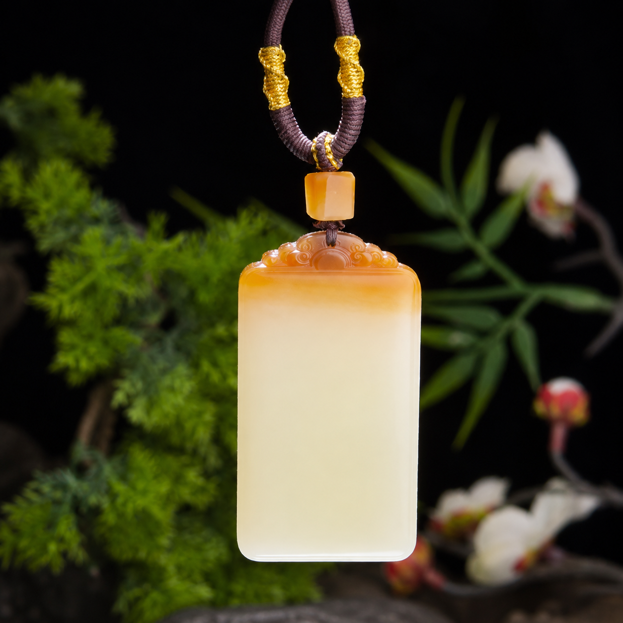 Sugar White Hotan Jade Plaque | 糖白和田玉无事牌
