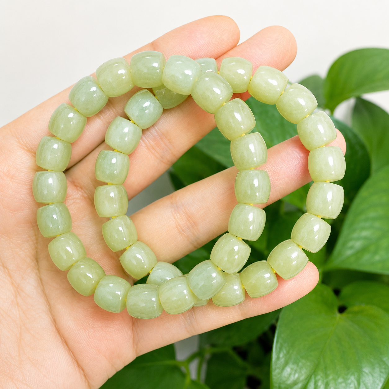 Qing Shui Hotan Jade Bracelet | 晴水和田玉手串